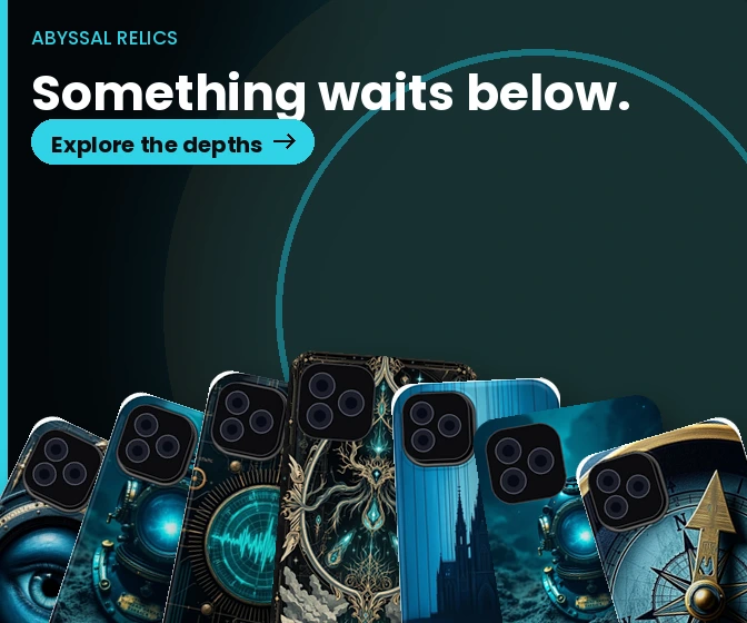 Abyssal Relics: Deep-sea horror phone cases.